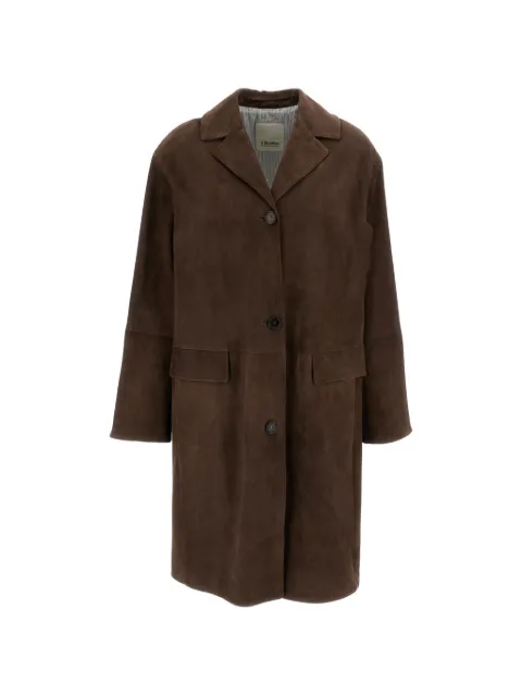 'S Max Mara Ortensia lapel-collar suede coat