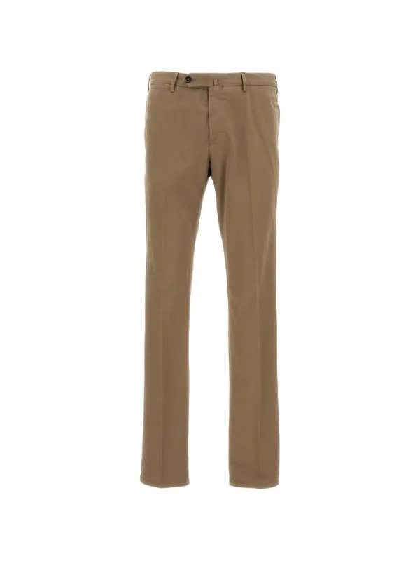 PT Torino Stretch Gabardine Trousers in Brown