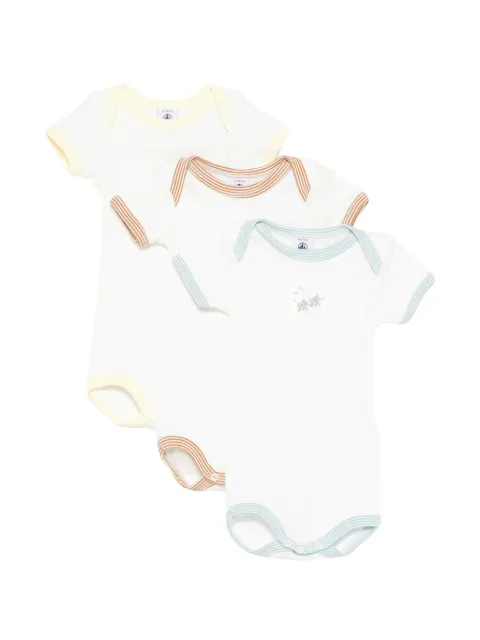 Petit Bateau short-sleeved bodies (set of three)