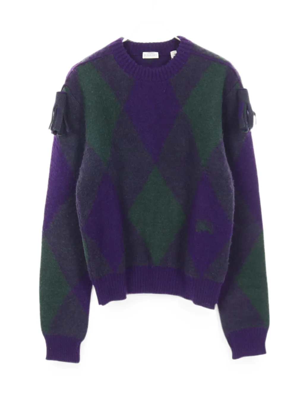 Burberry Pre-Owned Argyle tassel sweater - Viola