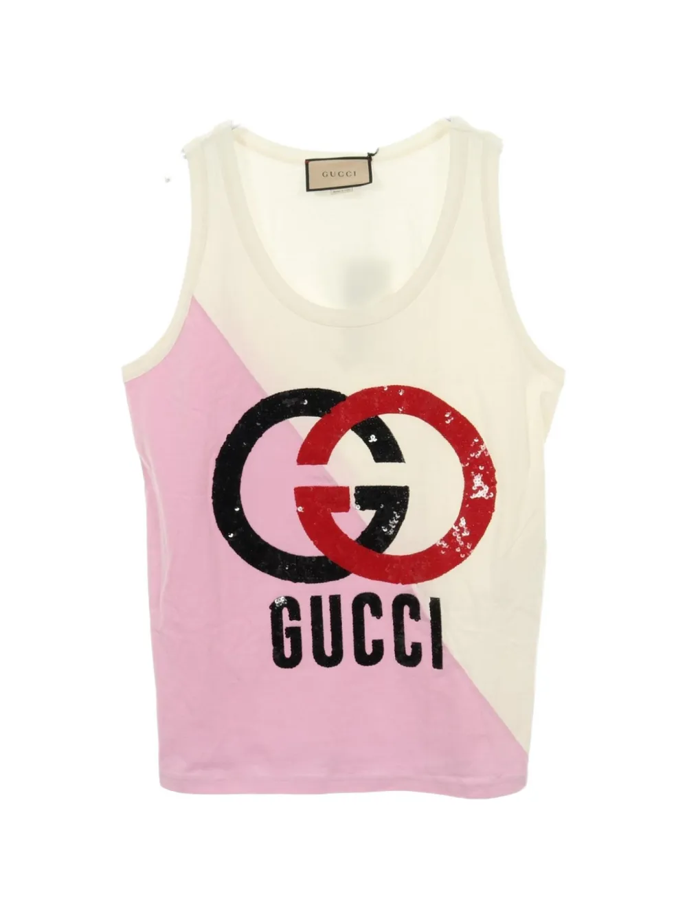 Gucci Pre-Owned 2020s Interlocking G sequin tank top - Bianco