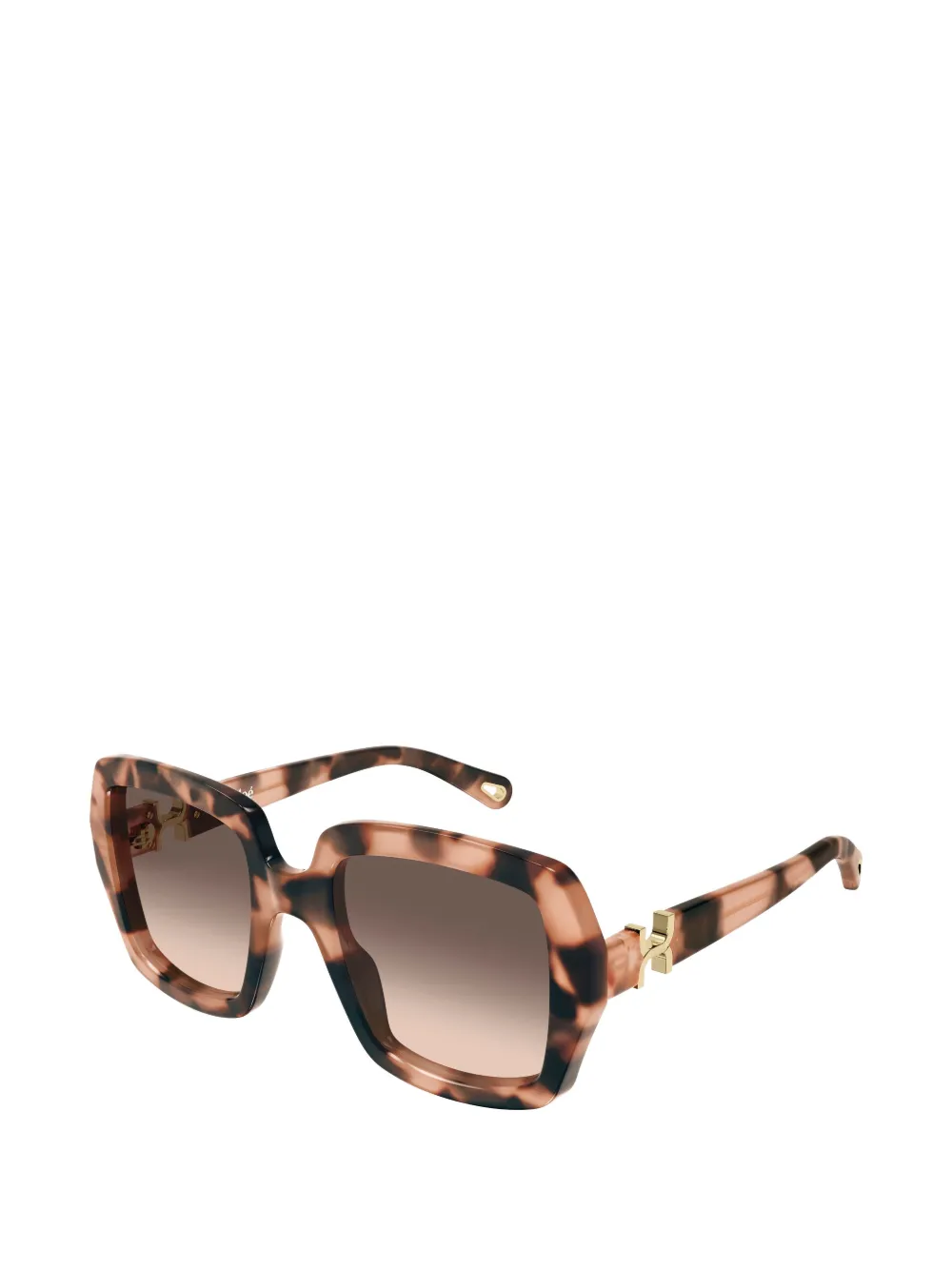 Chloé Eyewear Zonnebril met oversized vierkant montuur Bruin