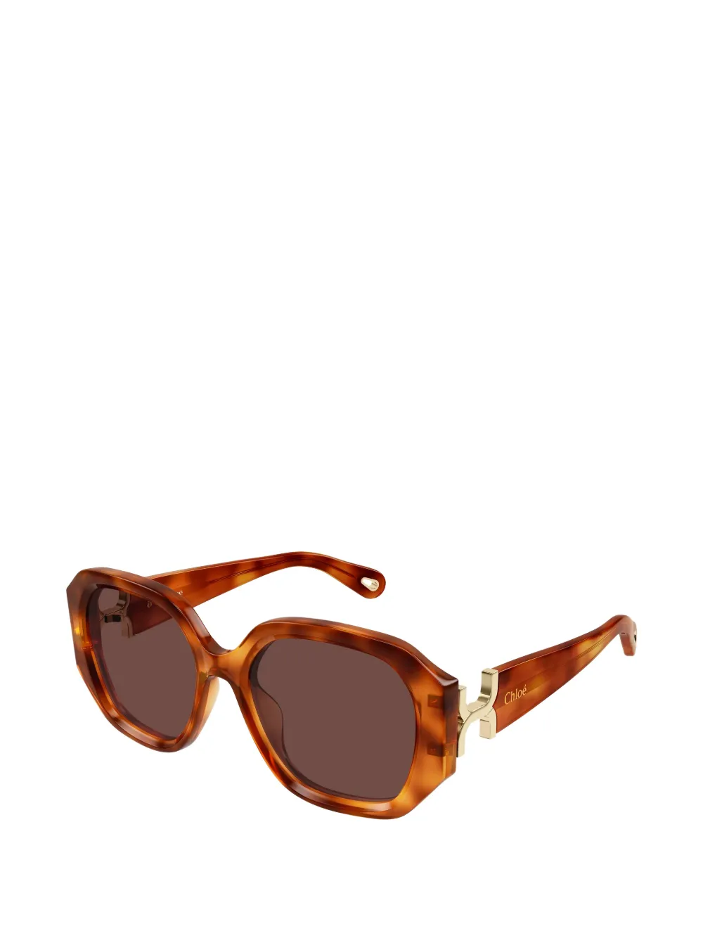Chloé Eyewear Zonnebril met geometrisch montuur Bruin