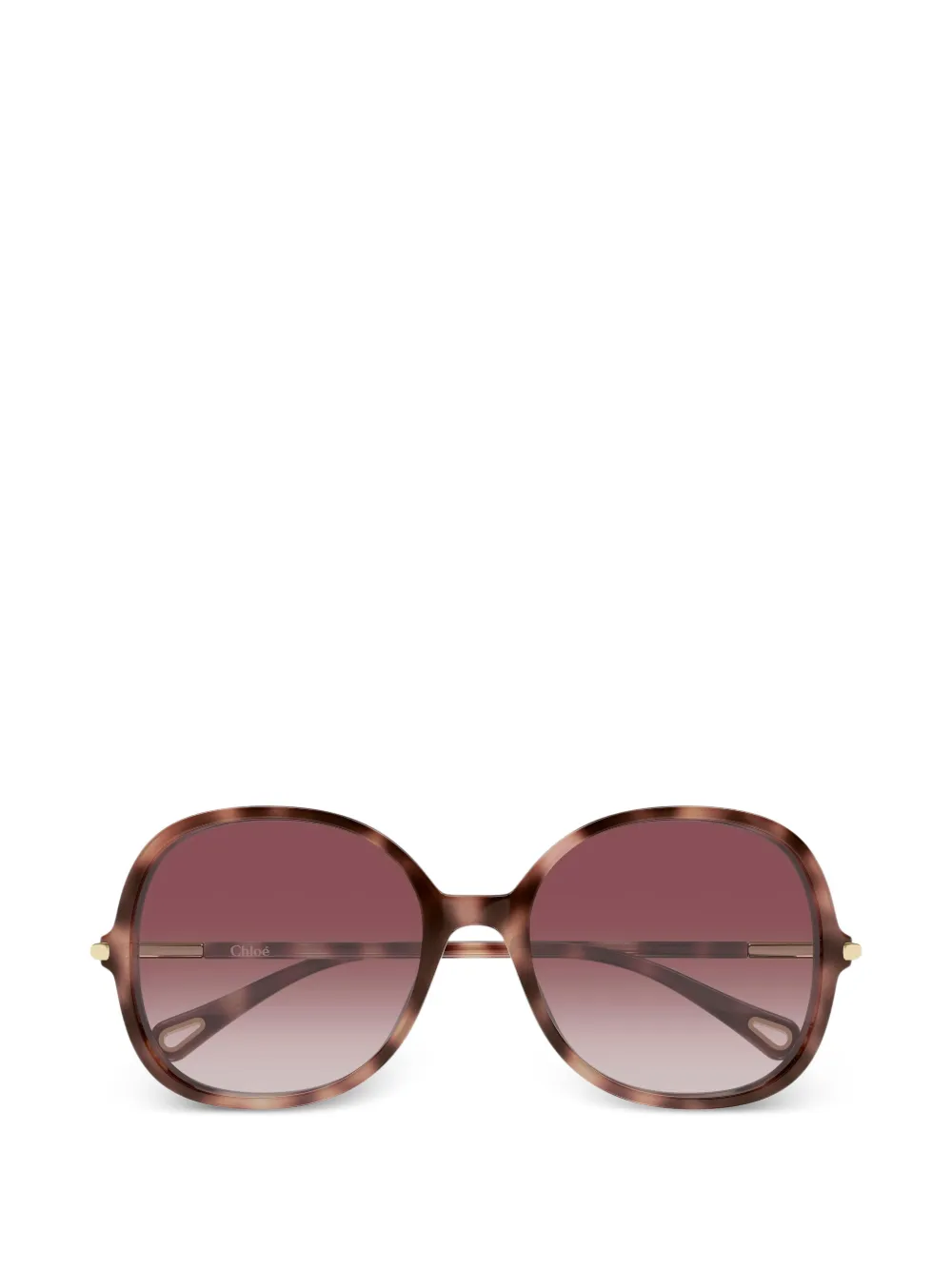 Chloé Eyewear tortoiseshell-effect round-frame sunglasses - Marrone