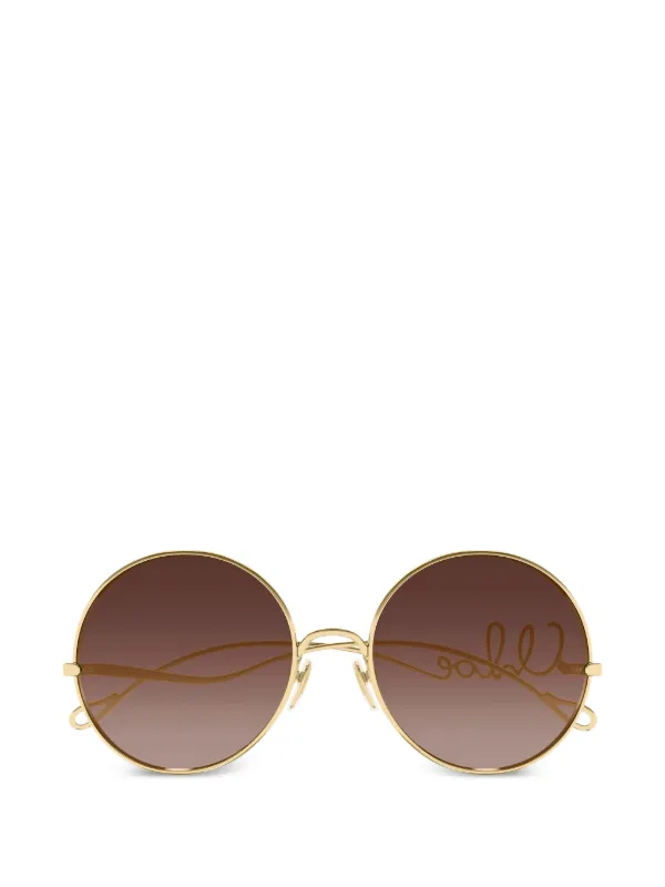 Chloé Round Gold Frame Sunglasses with Brown Gradient Lenses Chloé | Round gold brown sunglasses | Savannahs main image 2