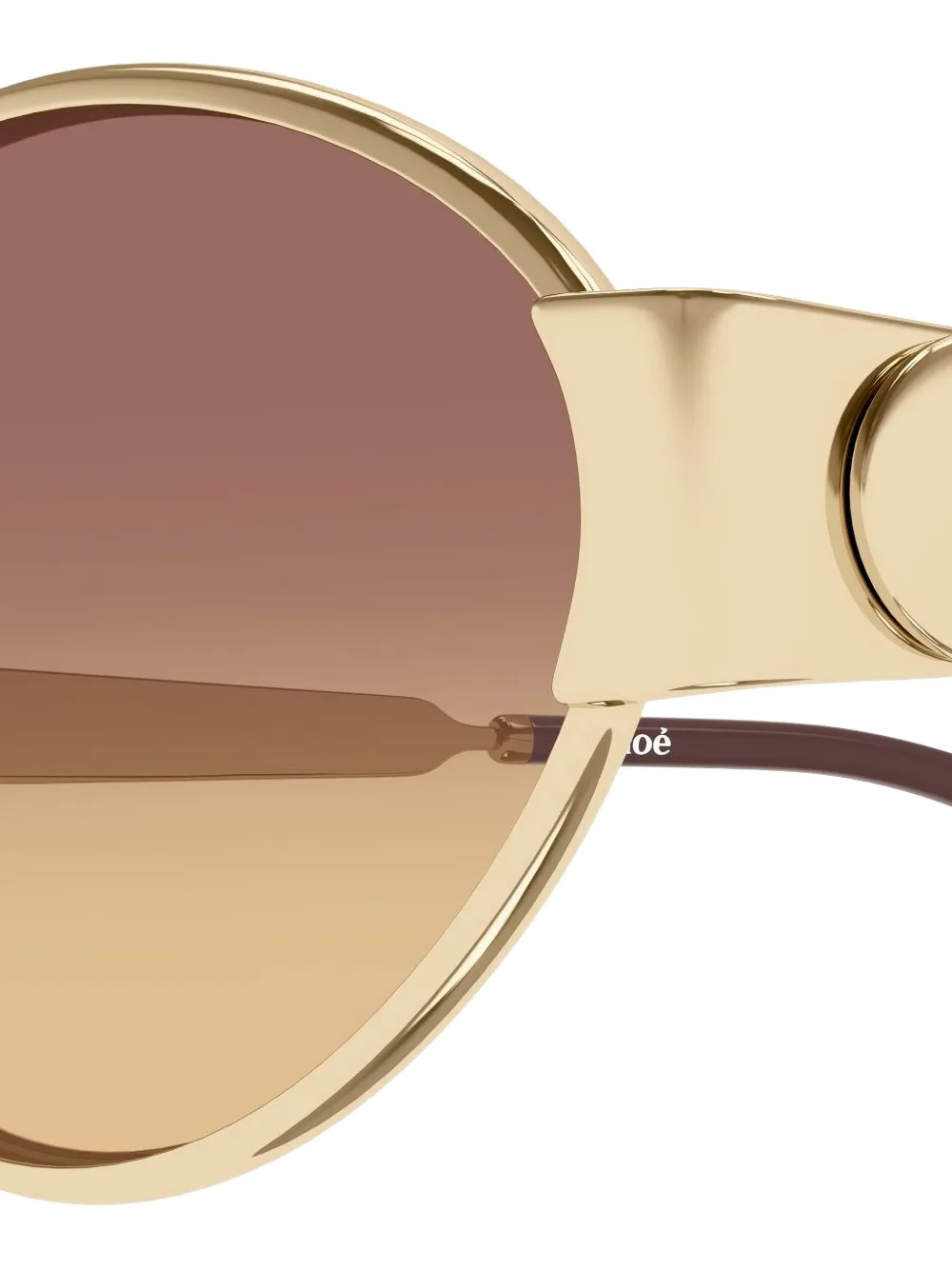 Chloé Eyewear Zonnebril met ovalen montuur Goud