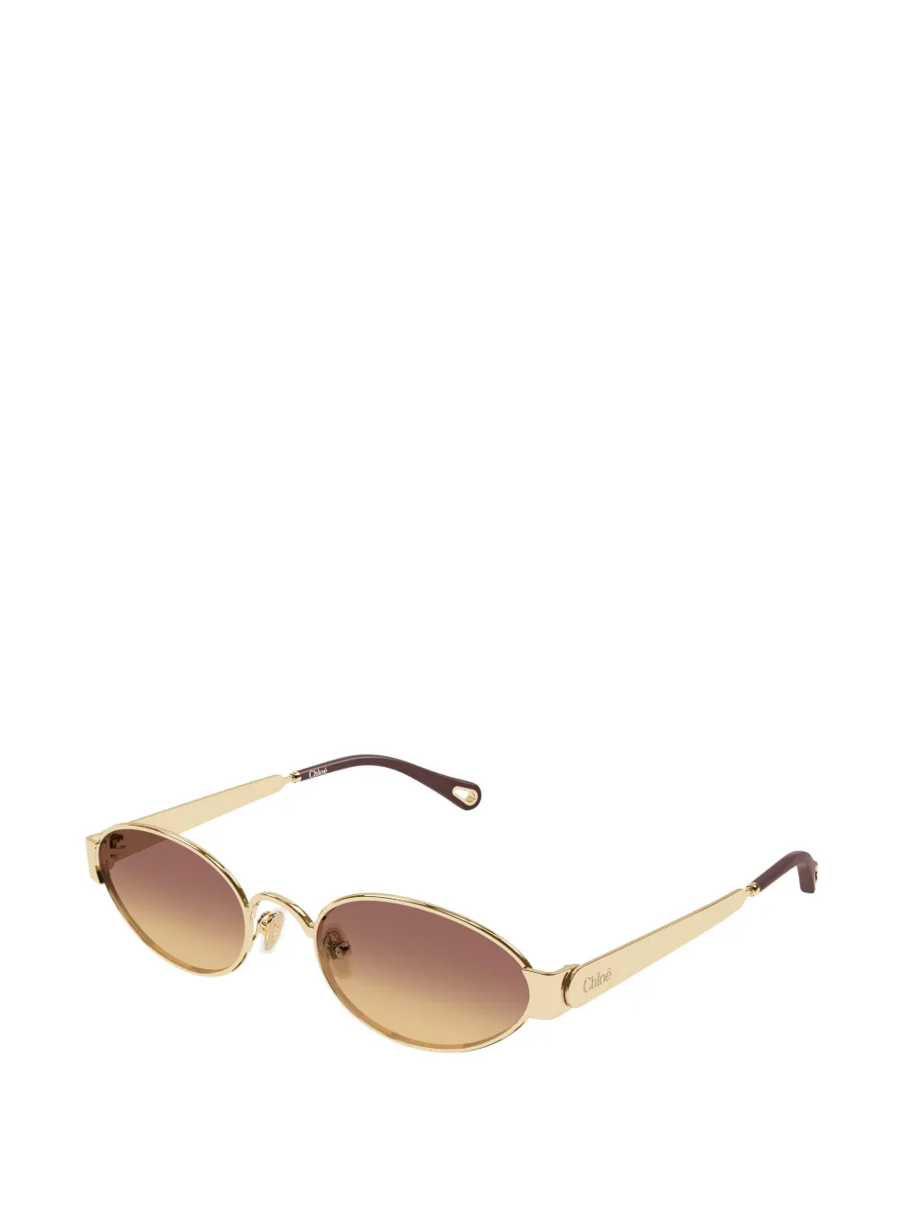 Chloé Eyewear Zonnebril met ovalen montuur Goud