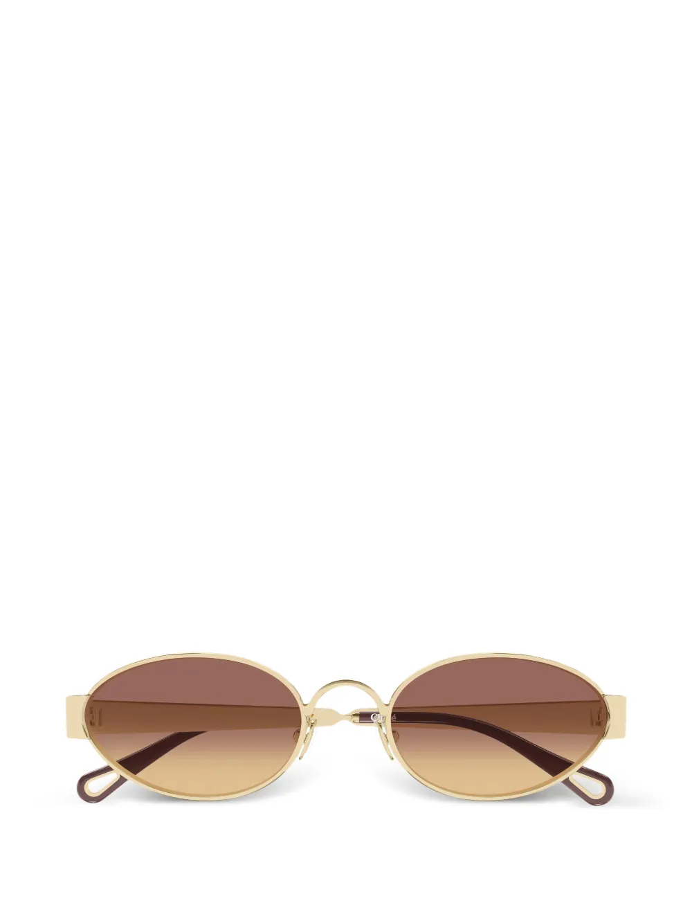 Chloé Eyewear Sonnenbrille mit ovalem Gestell - Gold