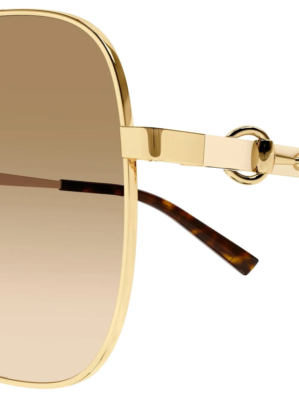 Gucci Eyewear Zonnebril met vierkant montuur Goud