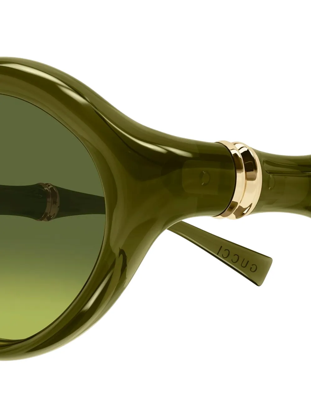 Gucci Eyewear Zonnebril met ovalen montuur Groen