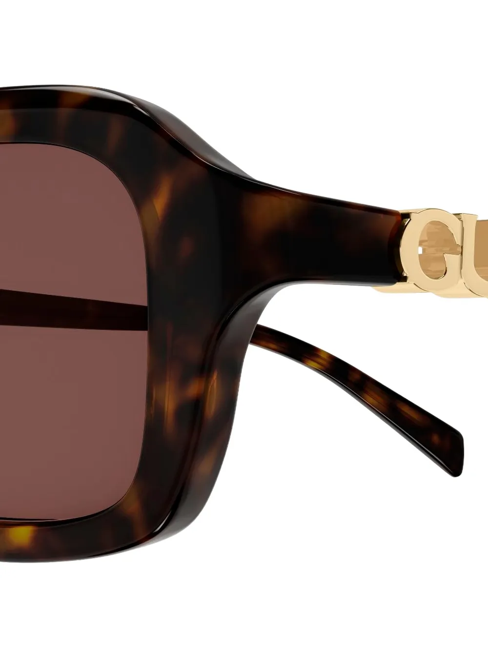 Gucci Eyewear Zonnebril met rechthoekig montuur Bruin
