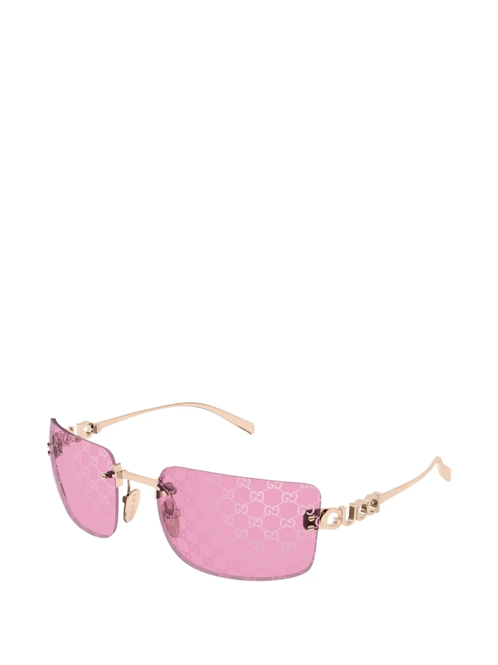 Gucci Eyewear Zonnebril met randloos montuur Goud