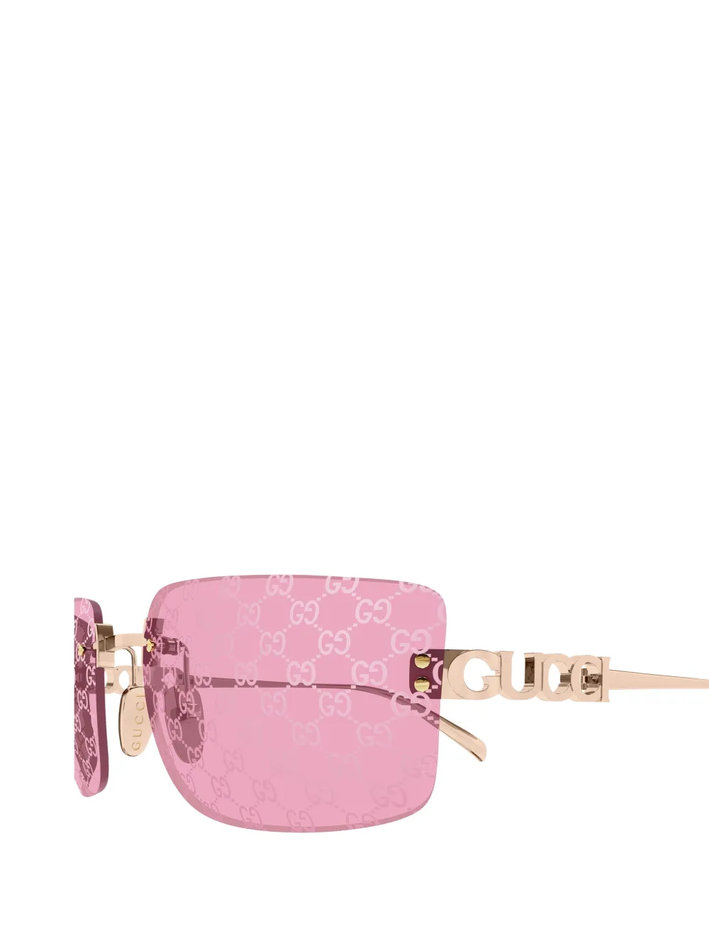 Gucci Eyewear Zonnebril met randloos montuur Goud