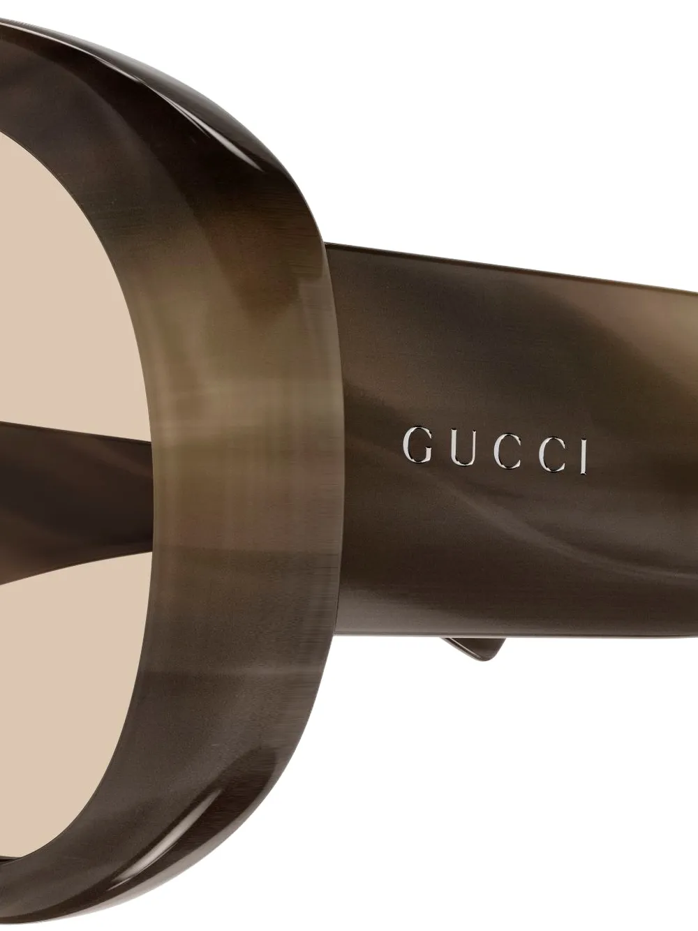 Gucci Eyewear Oversized Pilot Sunglasses - Brown 