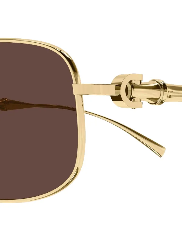 Gucci Eyewear スクエアフレーム サングラス | ゴールドトーン