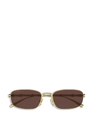 GUCCI ゴールドオーバルフレーム サングラス Gucci Eyewear オーバルフレーム サングラス | ゴールドトーン
