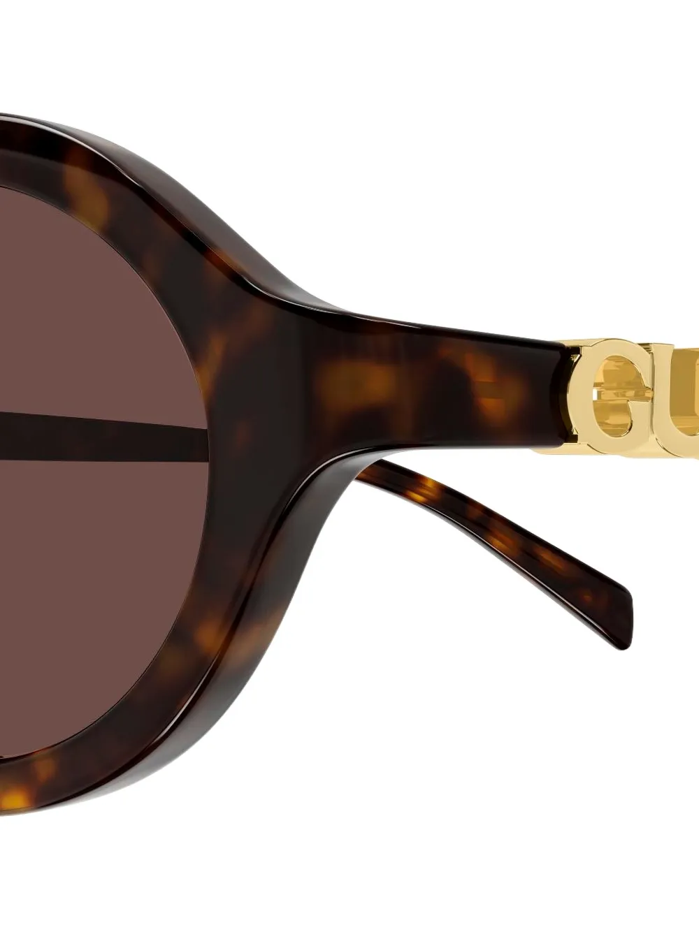 Gucci Eyewear 3D Block zonnebril met ovalen montuur en logo Bruin