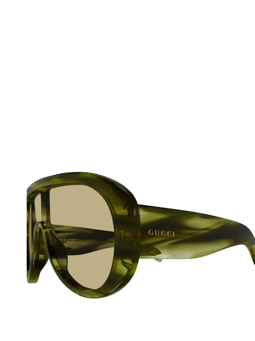 Gucci Eyewear Oversized Pilot Sunglasses | Green | FARFETCH