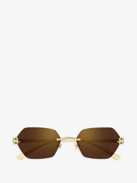 Cartier Eyewear lentes de sol geométricos sin armazón