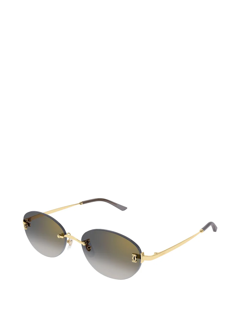 Cartier Eyewear Ovalen zonnebril met randloos montuur Goud