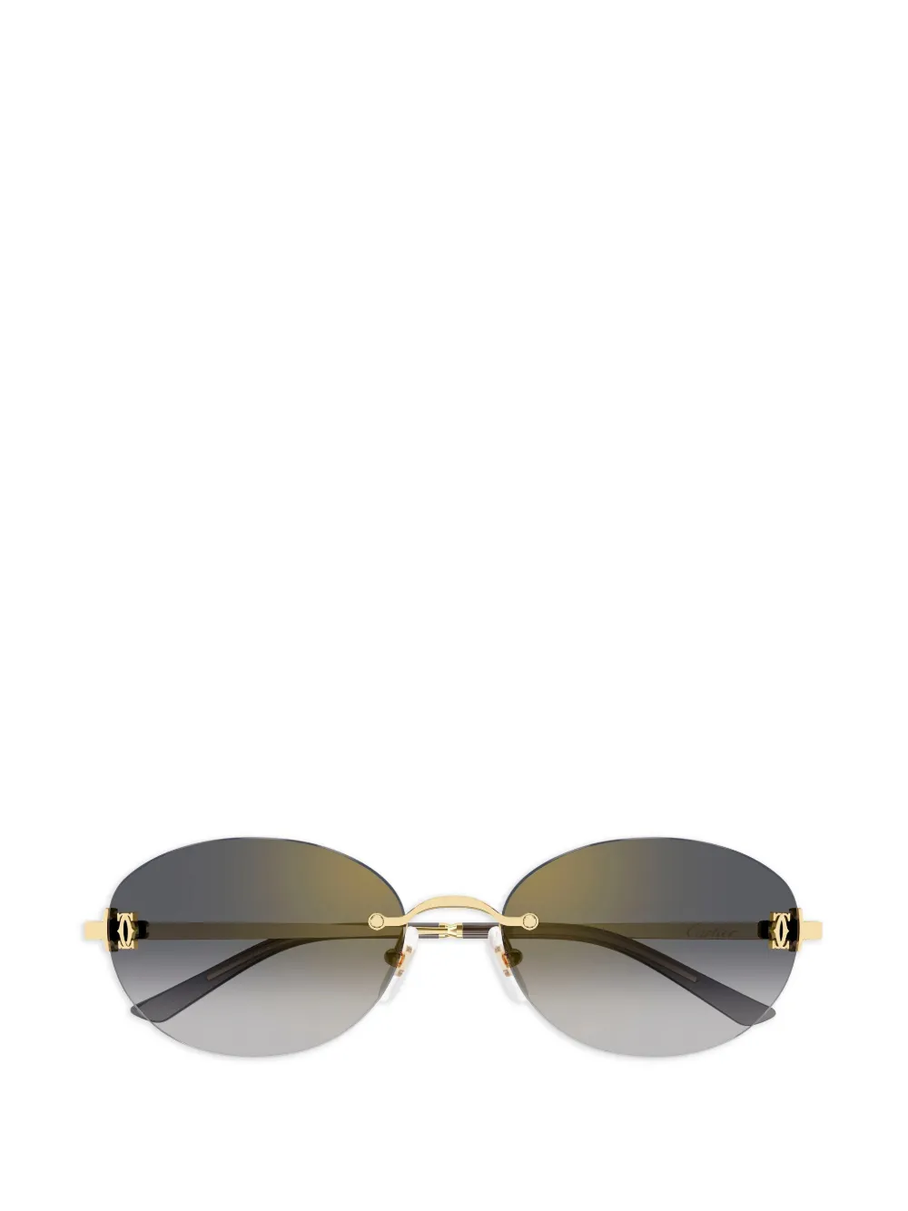 Cartier Eyewear Occhiali da sole ovali con montatura a giorno - Oro