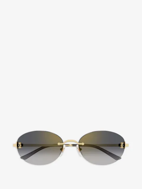 Cartier Eyewear Óculos de sol oval sem aro
