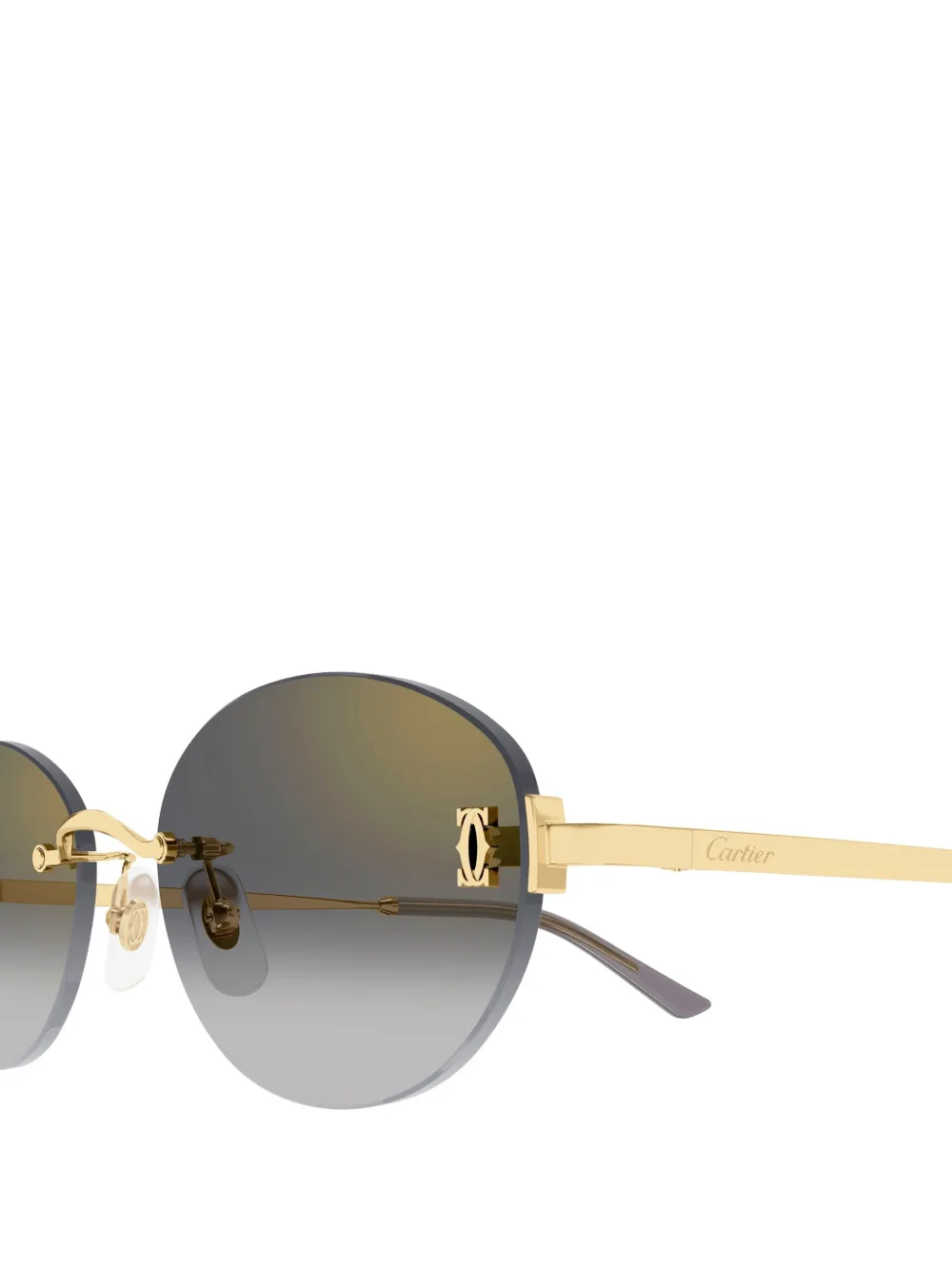 Cartier Eyewear Ovalen zonnebril met randloos montuur Goud