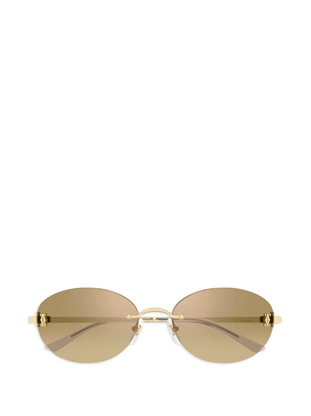 Cartier Eyewear Occhiali da sole ovali con montatura a giorno - Oro