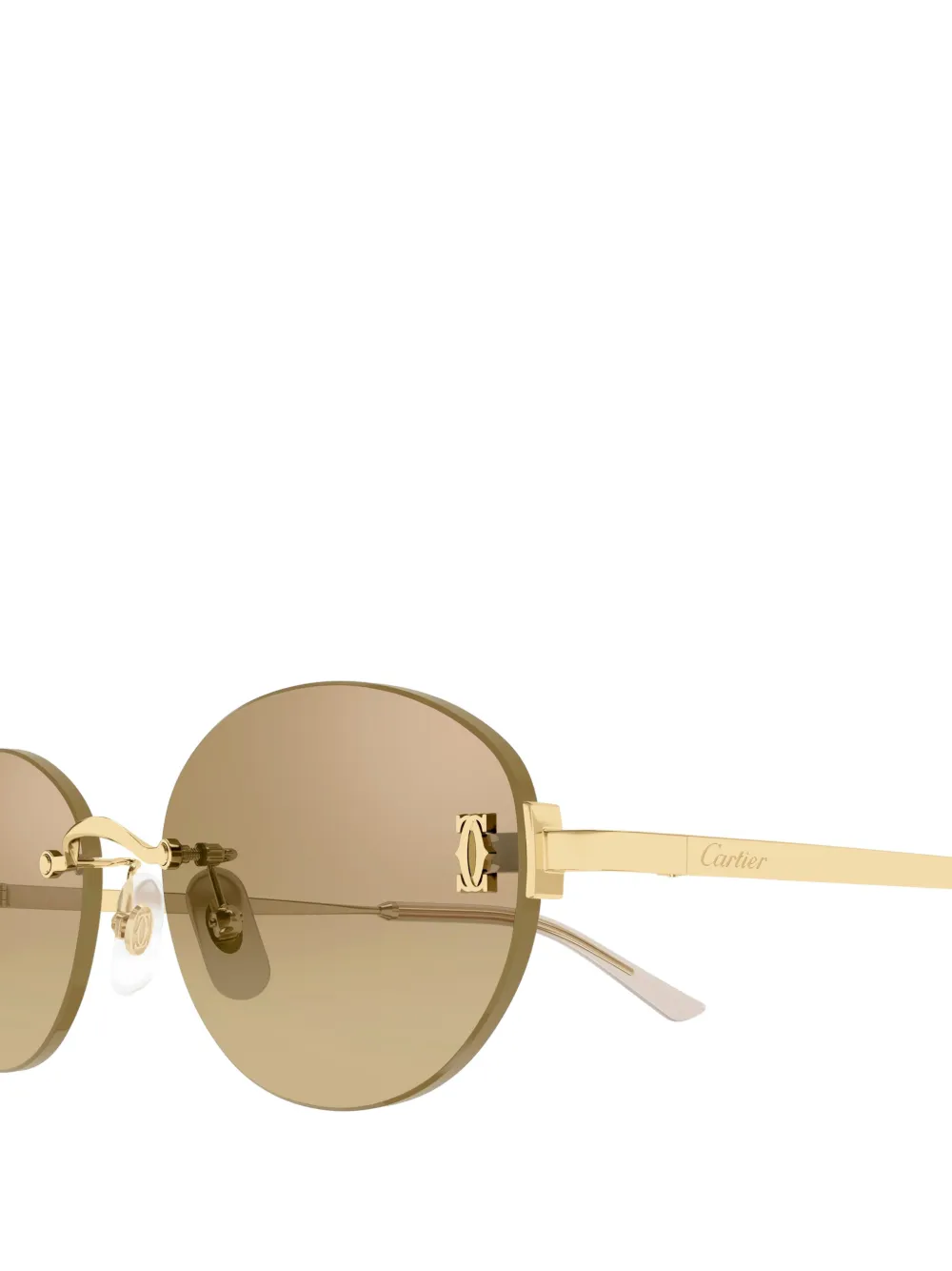 Cartier Eyewear Ovalen zonnebril met randloos montuur Goud
