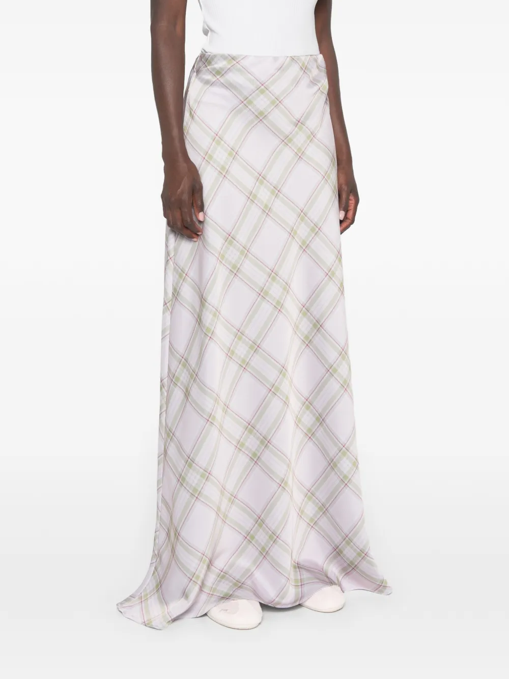 Marques'Almeida Maxi-rok met tartan-ruit Paars
