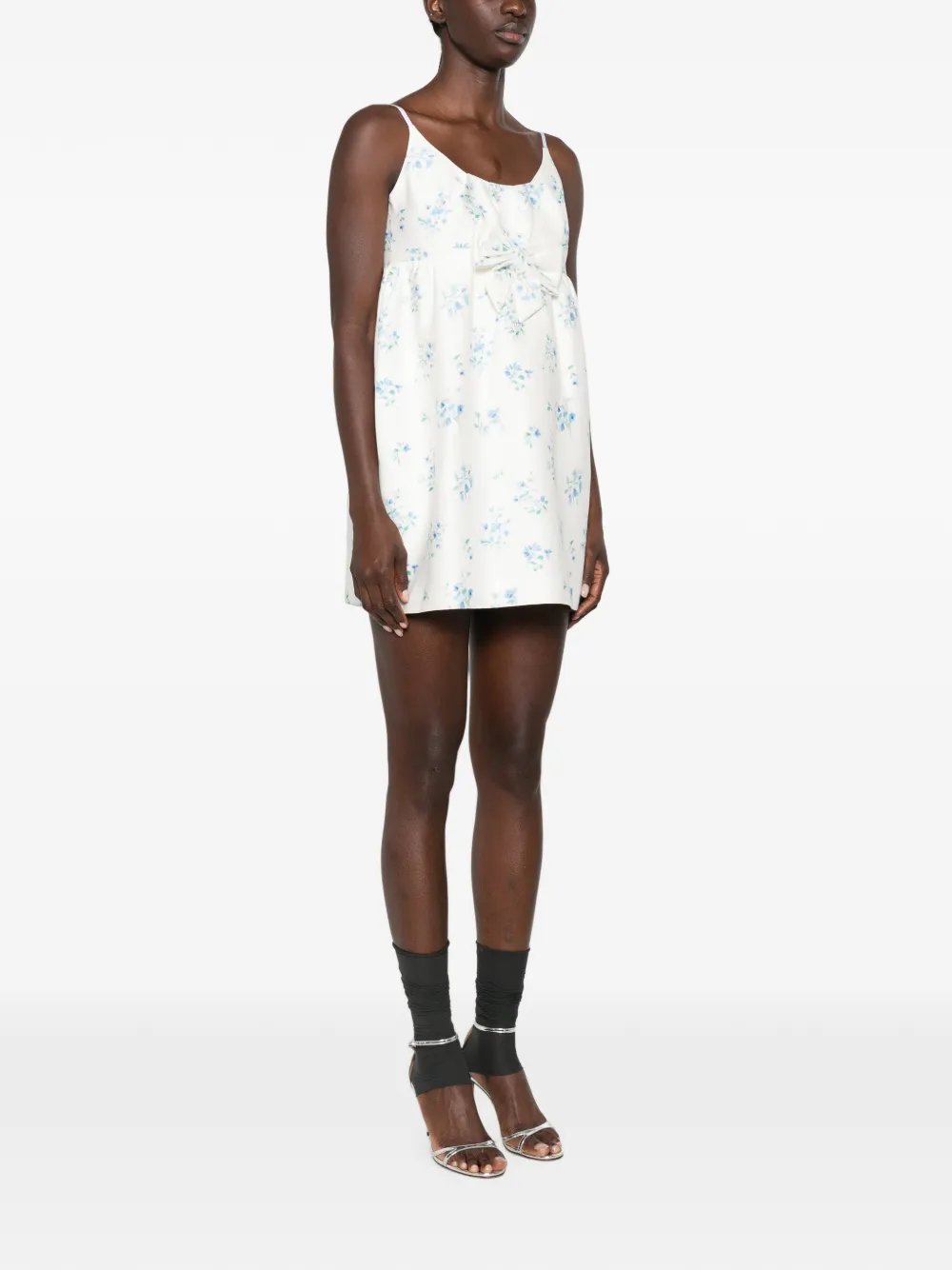 SHUSHU TONG Mini-jurk met bloemenprint Wit