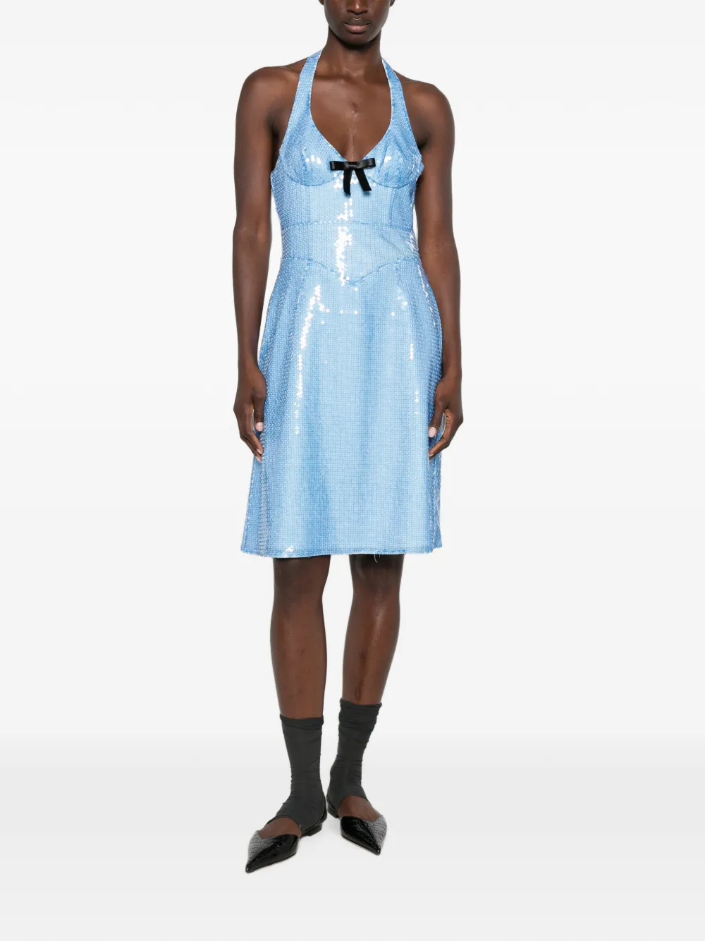 SHUSHU TONG Midi-jurk verfraaid met pailletten Blauw