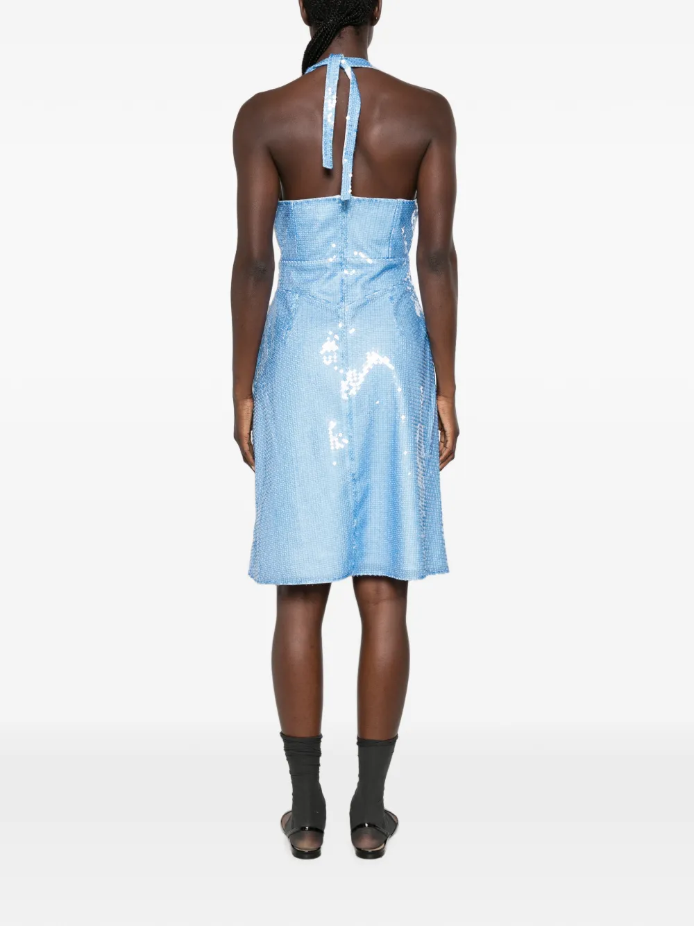SHUSHU TONG Midi-jurk verfraaid met pailletten Blauw