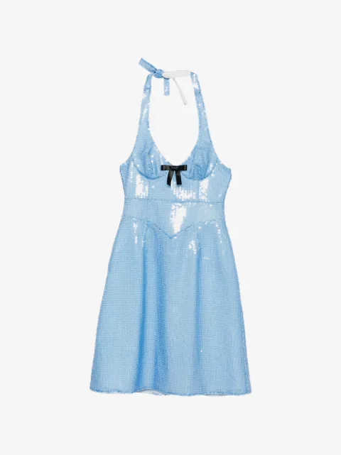 SHUSHU/TONG vestido midi con aplique de lentejuelas
