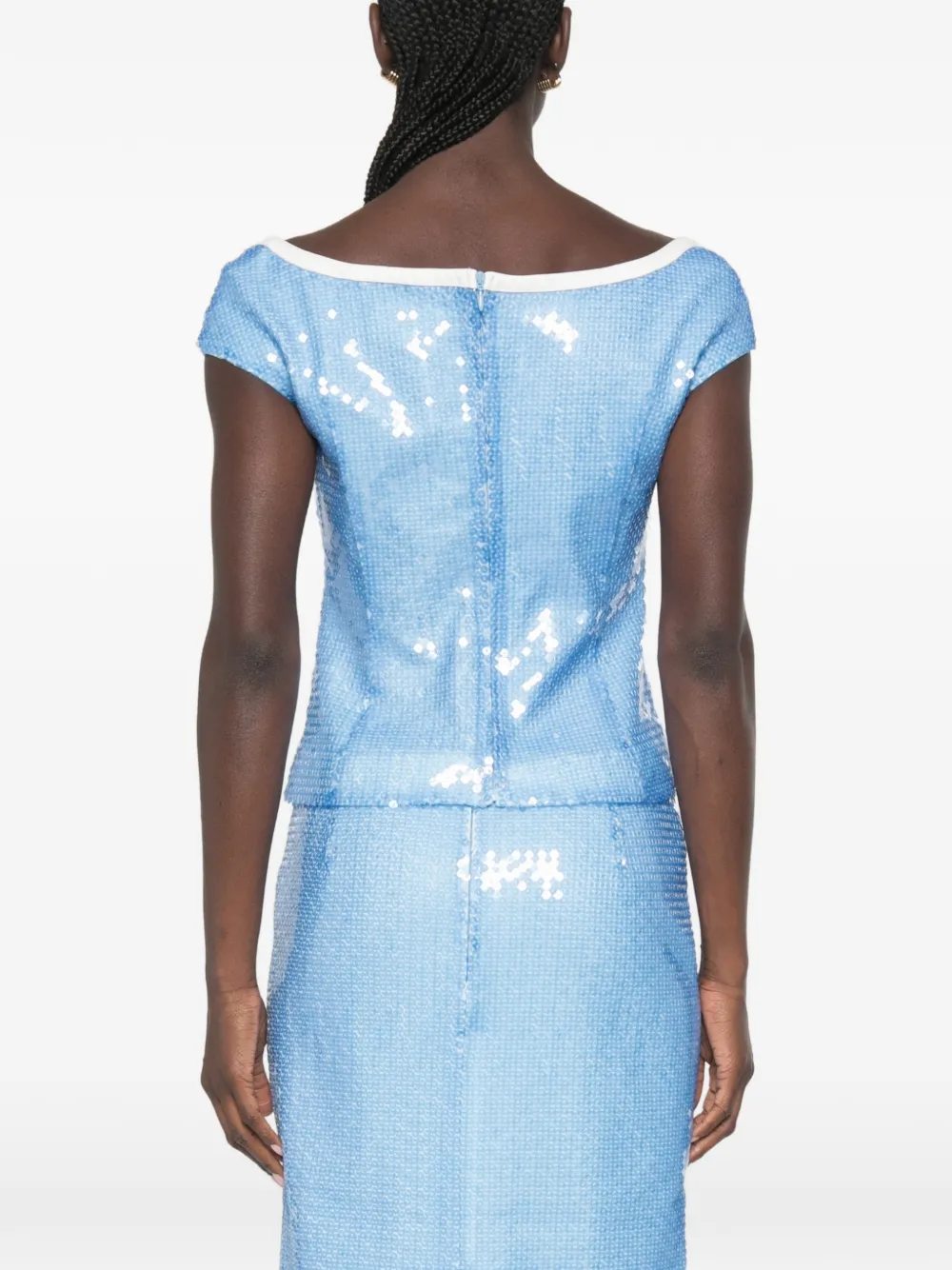 SHUSHU/TONG Sequin-embellishment Top in Blue, view 4