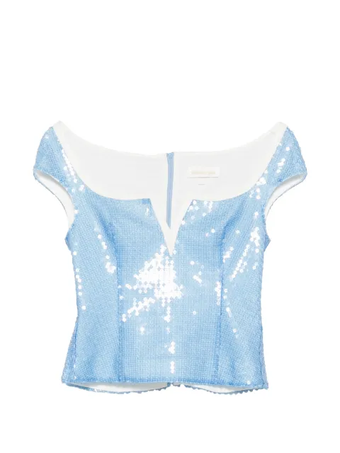 SHUSHU/TONG top bordado con lentejuelas
