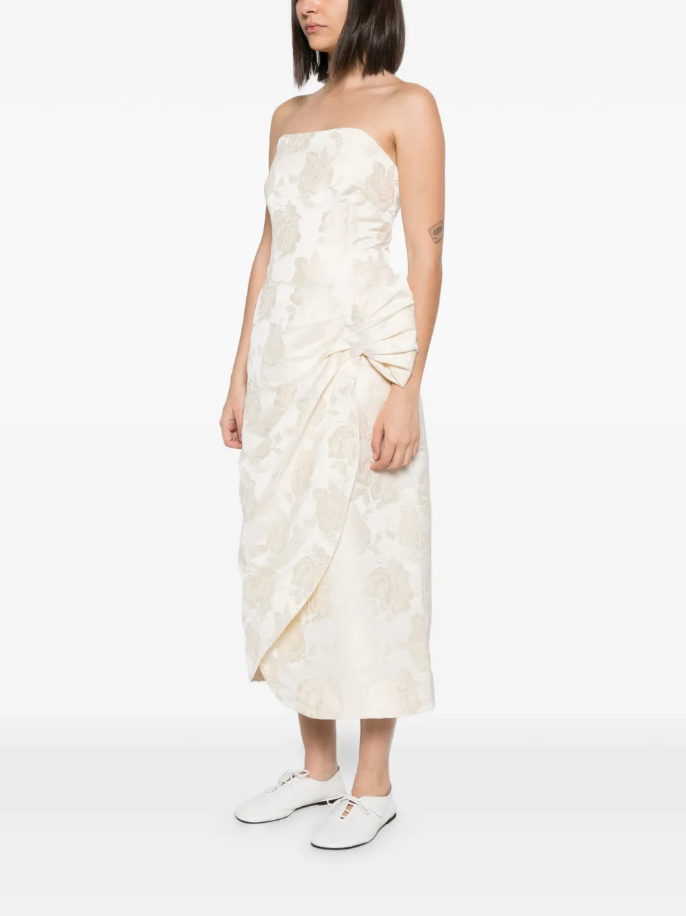 Simone Rocha Sash midi-jurk Beige