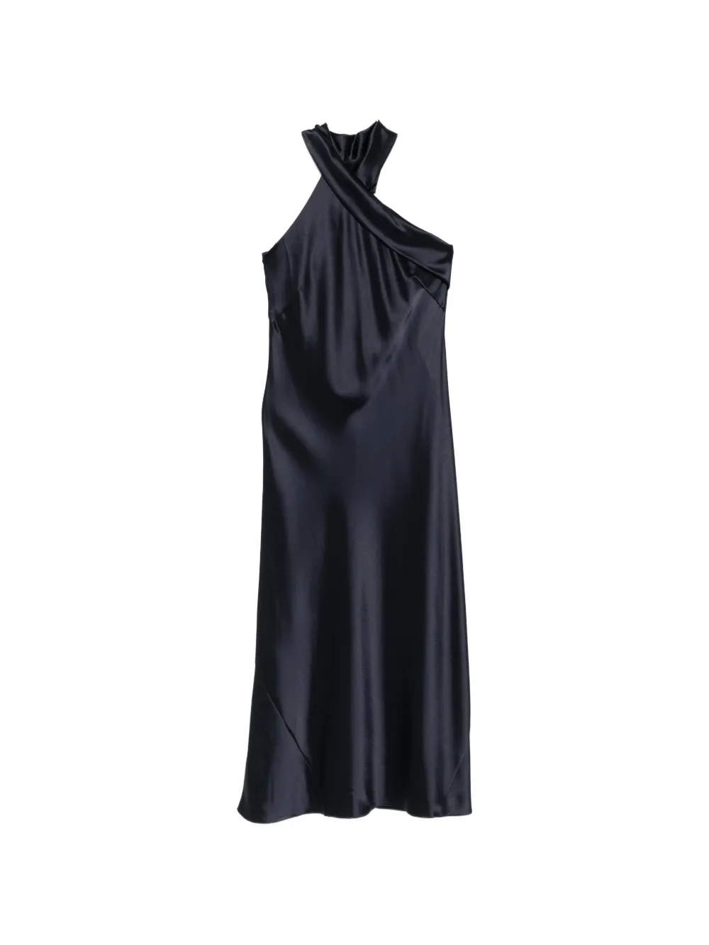 Galvan Pandora Satin Midi Dress In Blue
