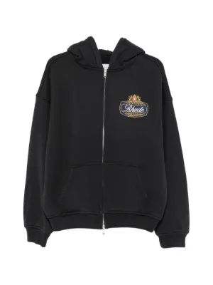 AMIRI logo-detail zip-up Hoodie | Black | FARFETCH