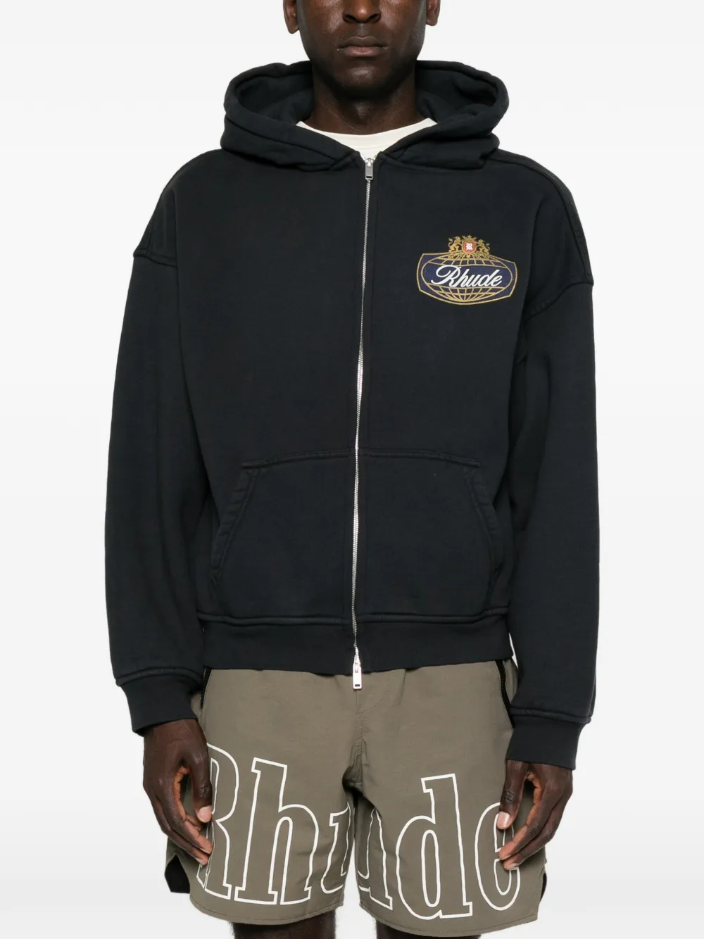 RHUDE Safari Crest hoodie met rits Blauw