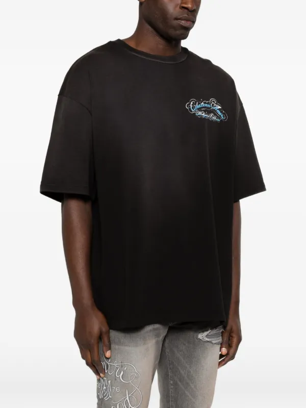 AMIRI Crystal Chateau Script Oversized T-shirt | Black | FARFETCH