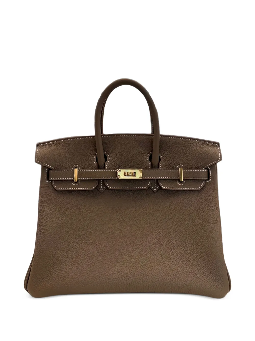 Hermès Pre-Owned Borsa tote Birkin 25 in pelle di vitello 2025 - Toni neutri