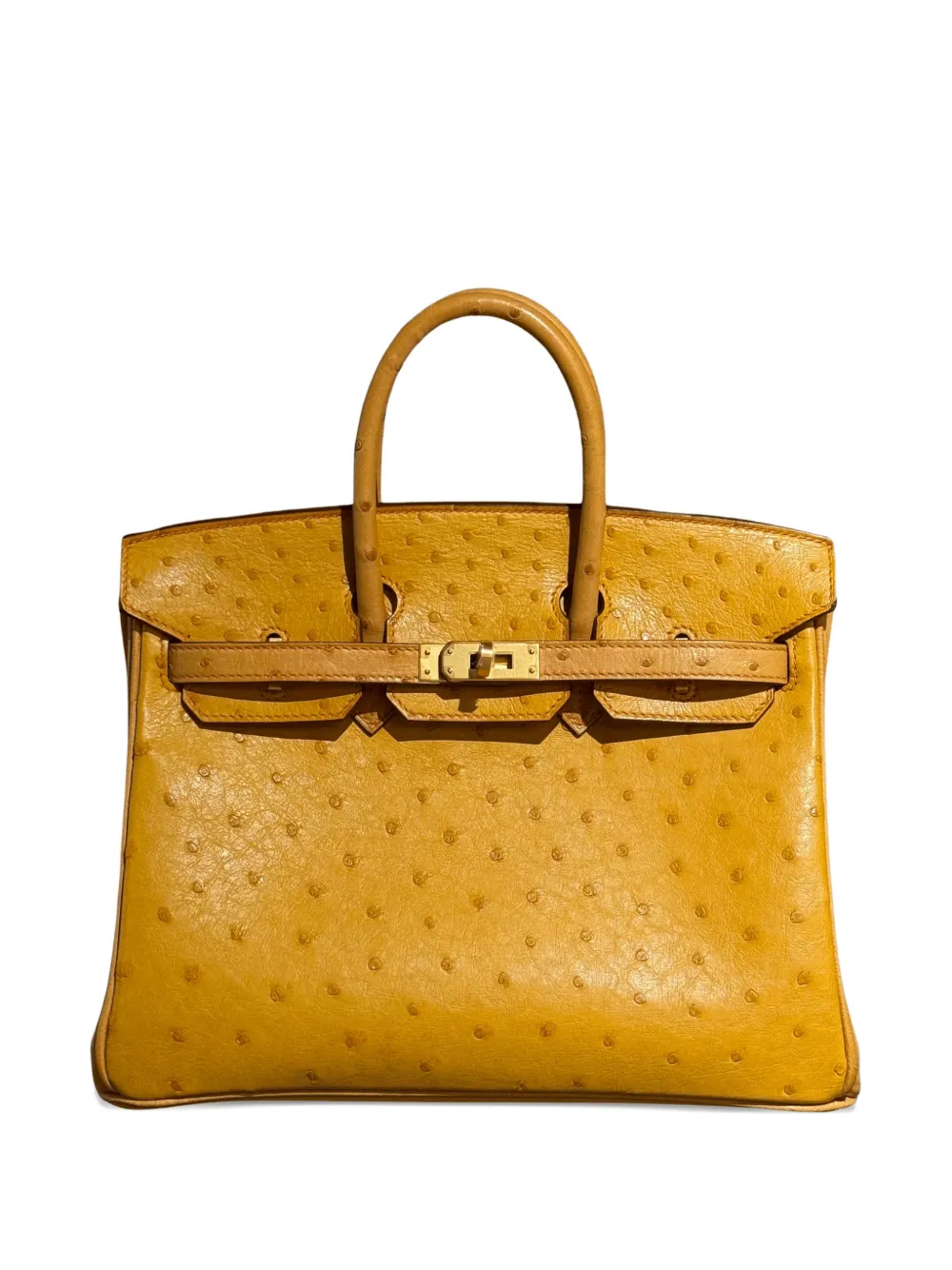 Hermès Pre-Owned 2021 25 Birkin ostrich tote bag - Yellow