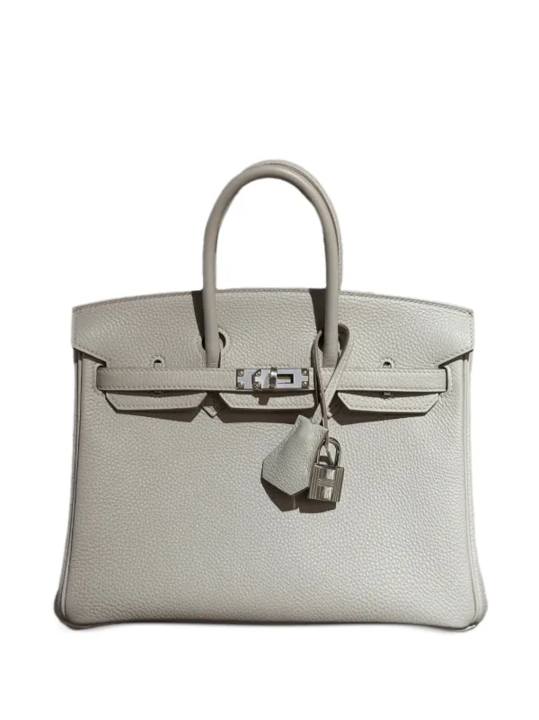 Hermès Pre-owned 2023 25 Birkin Leather Tote Bag in Grey