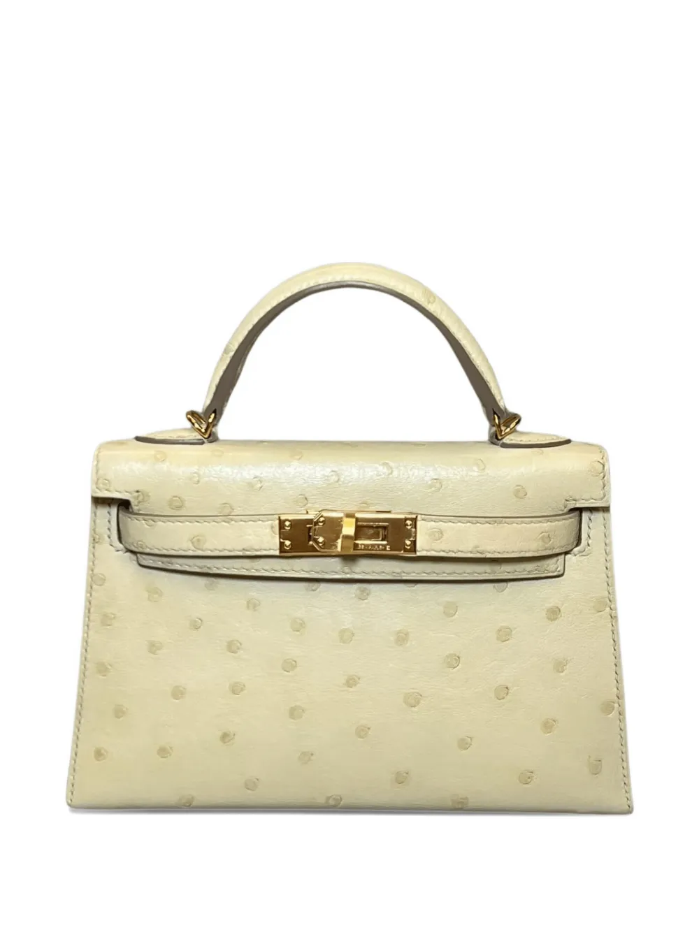 Hermès Pre-Owned 2022 20 mini Kelly Sellier ostrich tote bag - Neutrals