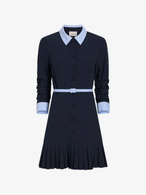 Cinq A Sept Lucilla striped pleated mini dress
