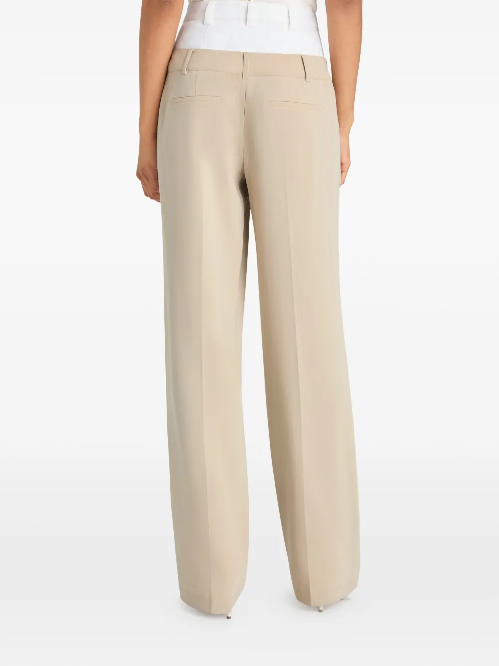 Cinq A Sept Dionne broek met dubbele tailleband Beige