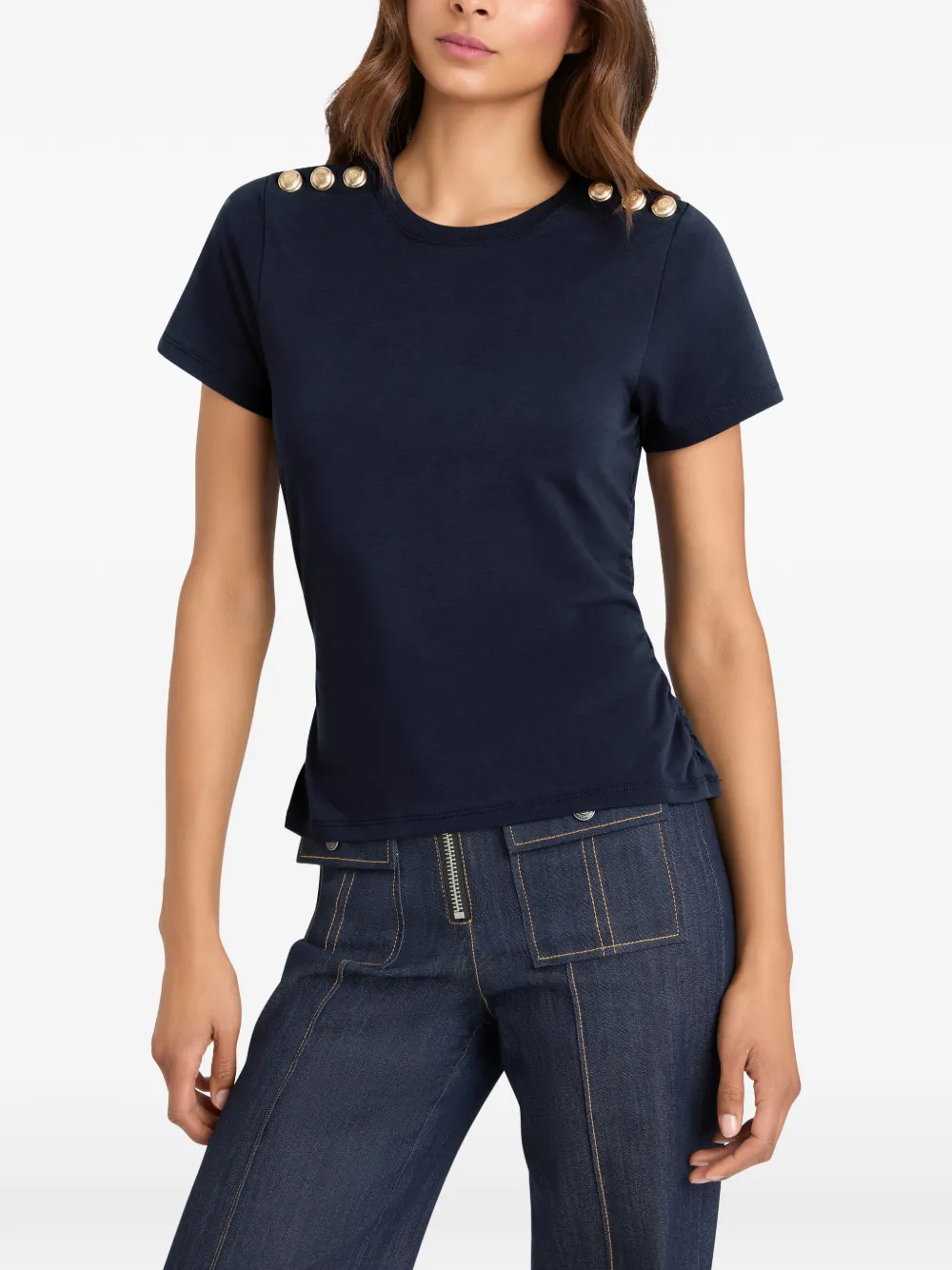 Cinq A Sept Jasper T-shirt met knoop deatil Blauw