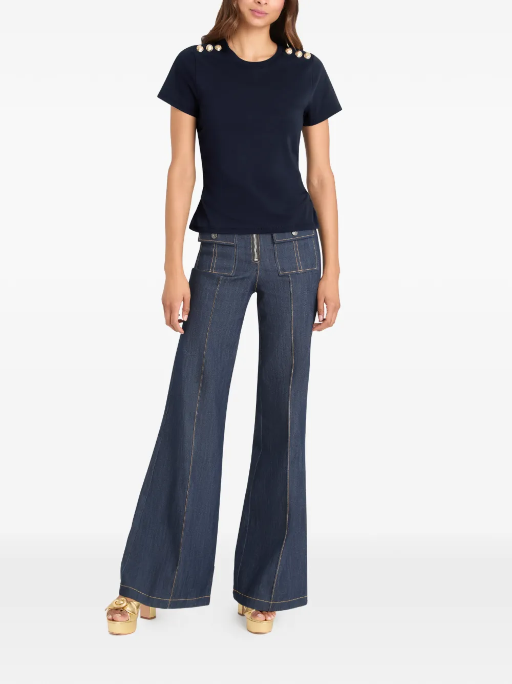 Cinq A Sept Jasper T-shirt met knoop deatil Blauw
