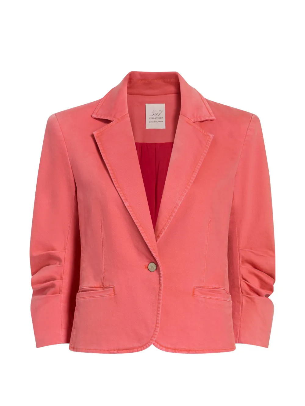 Cinq A Sept Le Petit Khloe rouched sleeve blazer - Rosa